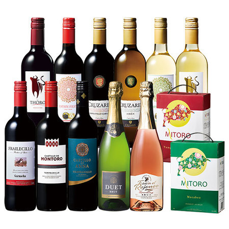 ボックスワイン２箱付！コスパ抜群！赤・白・スパークリングワイン１１本セット　第８弾