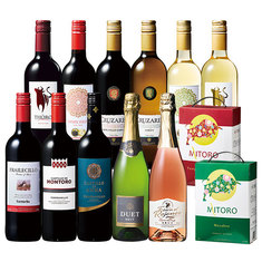 ボックスワイン２箱付！コスパ抜群！赤・白・スパークリングワイン１１本セット　第８弾