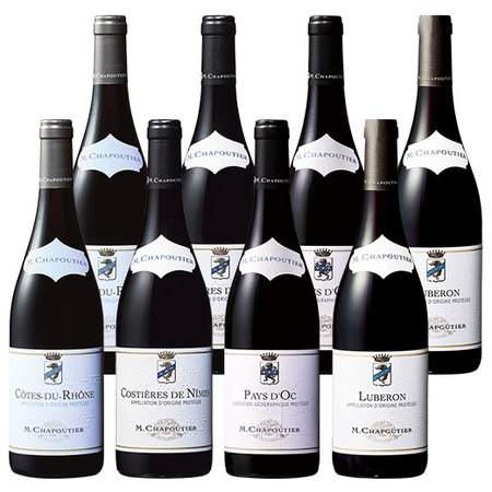 ローヌ超名門生産者Ｍ．シャプティエ　厳選赤ワイン４種８本セット