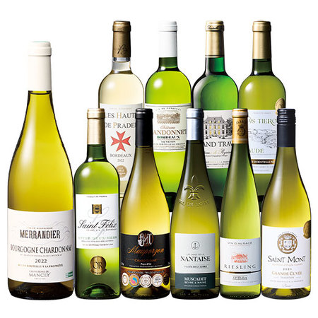 フランス各地を巡る！ブルゴーニュ＆ボルドー格上産地入り！フランス白ワイン１０本セット
