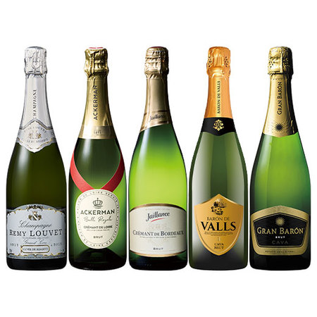 シャンパーニュ・グラン・クリュ入り！瓶内二次発酵製法スパークリング5本セット