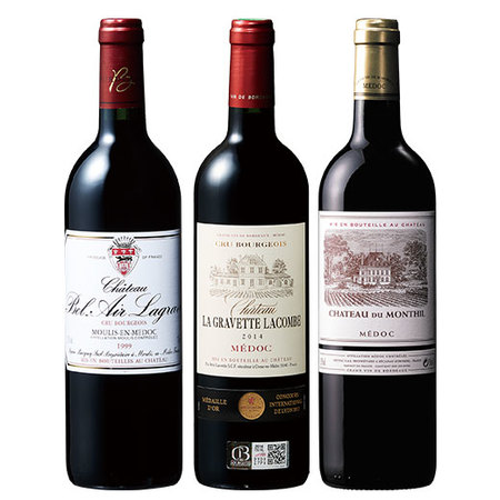 ボルドー10年以上熟成赤ワイン3本セット