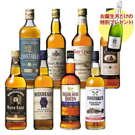 【プレゼントワイン付】スコッチウイスキー８本セット