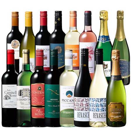 コスパ抜群！世界のデイリー赤・白・ロゼ・スパークリング１６本セット