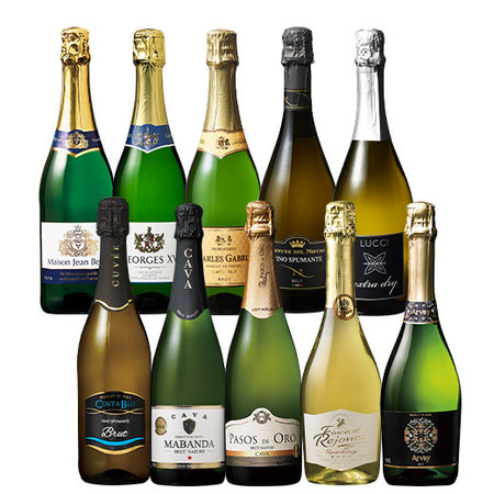 瓶内二次発酵カバ入り！欧州のスパークリングワイン１０本セット
