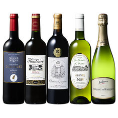 メドック・クリュブルジョワ＆グラーヴ＆クレマン入り！ボルドー赤白泡5本
