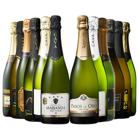 瓶内二次発酵製法カバ5本入り!!激旨スパークリングワイン12本セット第13弾