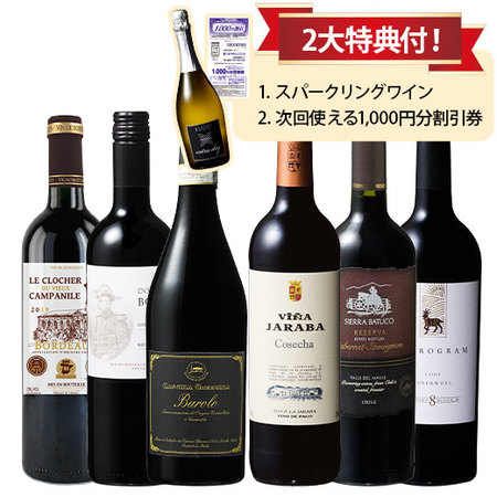 バローロ＆ヴィノ・デ・パゴ入り！世界の赤ワイン6本セット