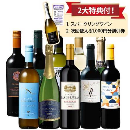 銘醸地ボルドー入り！世界6ヵ国の赤白泡ワイン10本セット