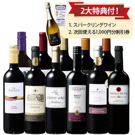 3大銘醸国から南米まで楽しめる！世界5ヵ国の赤ワイン11本セット