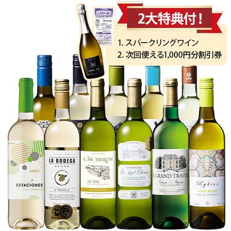 飲みごたえ満足！世界8ヵ国の辛口白ワイン11本セット