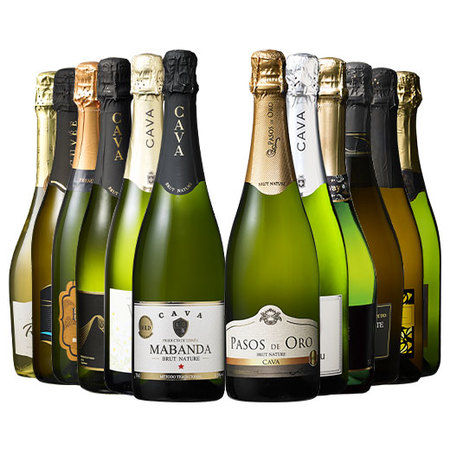 瓶内二次発酵製法カバ5本入り!!激旨スパークリングワイン12本セット第14弾