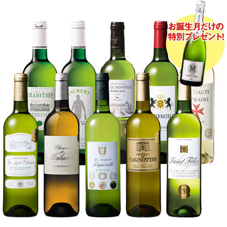 【プレセントワイン付】６冠金賞＆格上産地入り！ボルドー金賞白１０本セット　第２１弾