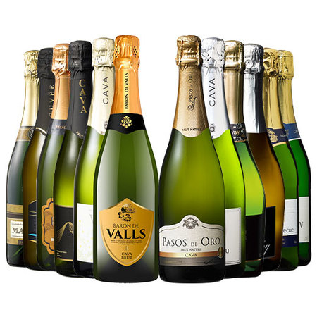 瓶内二次発酵製法カバ5本入り!!激旨スパークリングワイン12本セット第16弾