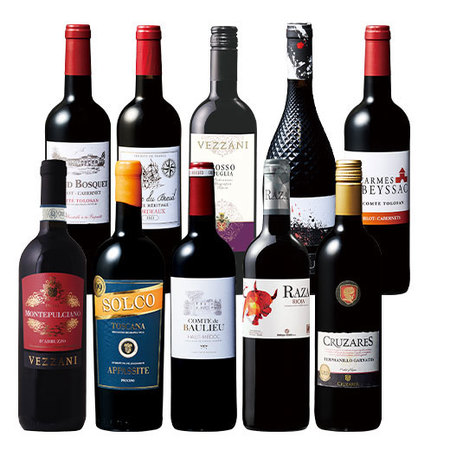 欧州３大銘醸国金賞赤ワイン１０本セット