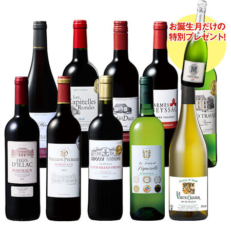 【プレセントワイン付】フランス金賞赤白ワイン１０本セット第２弾