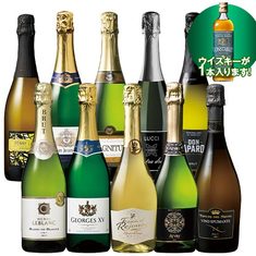 世界の辛口スパークリング１０本＋ウイスキー1本セット
