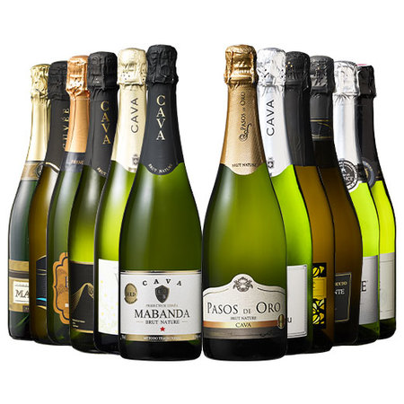 瓶内二次発酵製法カバ5本入り!!激旨スパークリングワイン12本セット第17弾