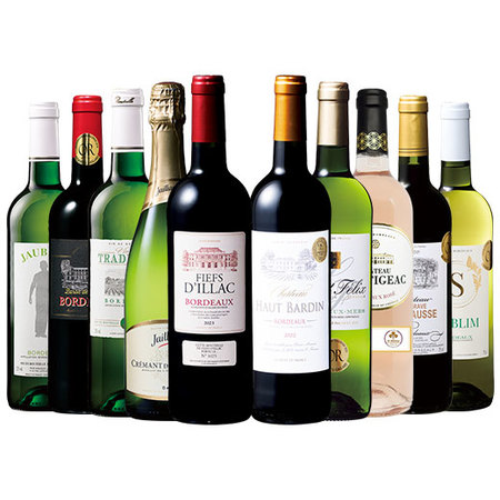 すべて金賞＆格上産地クレマン入り！ボルドー赤白泡ロゼバラエティ１０本セット