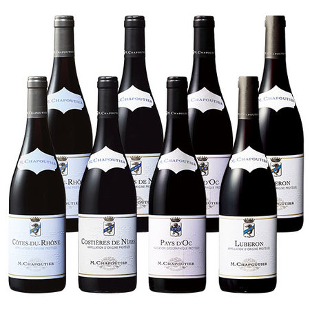 ローヌ超名門生産者Ｍ．シャプティエ　厳選赤ワイン４種８本セット