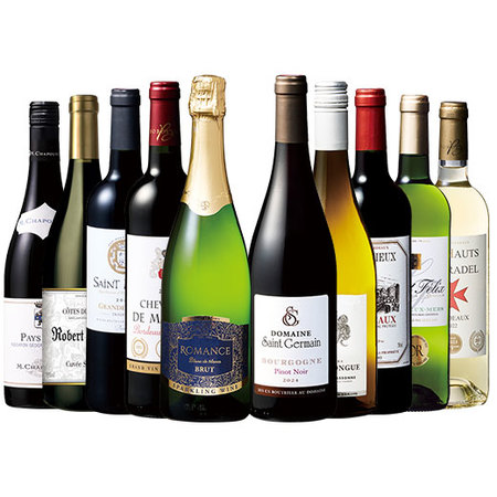 フランス各地を巡る！ブルゴーニュ＆ボルドー格上産地入りフランス赤白泡周遊10本セット