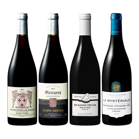 ミシュラン星付きレストラン監修ワイン＆村名ワイン入り！厳選ブルゴーニュ飲み比べ赤ワイン４本セット