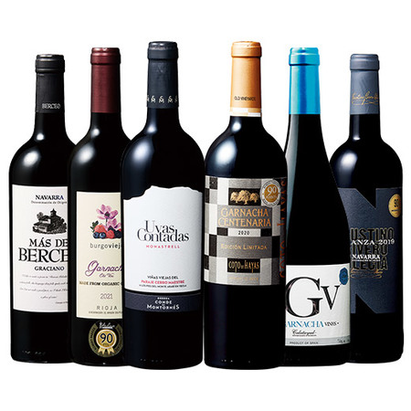 全て９０ポイント以上！世界の評論家から認められたスペイン高評価赤６本セット