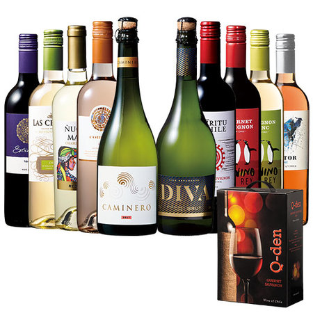 ボックス赤ワイン付き！気分とシーンで選べる、ばっチリバラエティー1０本セット