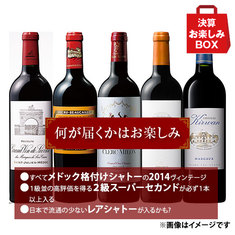格付けシャトー2014ヴィンテージ５本お楽しみボックス