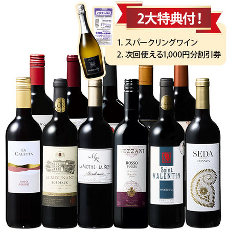 3大銘醸国から南米まで楽しめる！世界5ヵ国の赤ワイン11本セット