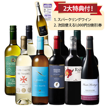 金賞リオハ＆格上産地メドック入り！欧州金賞赤白10本セット