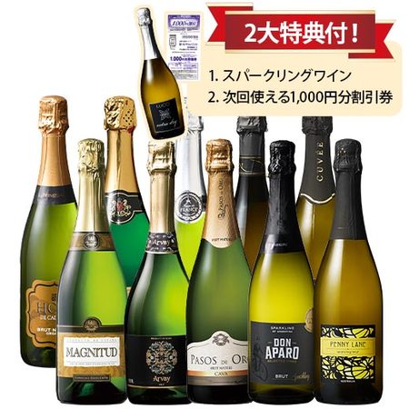 瓶内二次発酵製法カバ入り！世界6ヵ国スパークリング10本セット