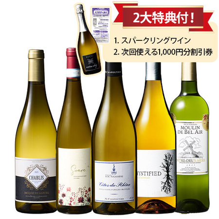 シャブリ入り！世界の格上白ワイン5本セット