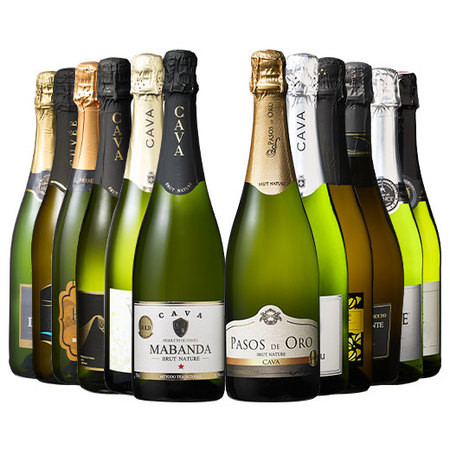 瓶内二次発酵製法カバ5本入り!!激旨スパークリングワイン12本セット第18弾