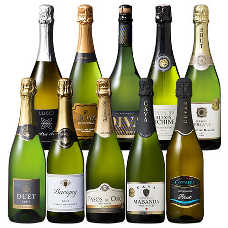瓶内二次発酵カバ入り！世界スパークリング10本セット