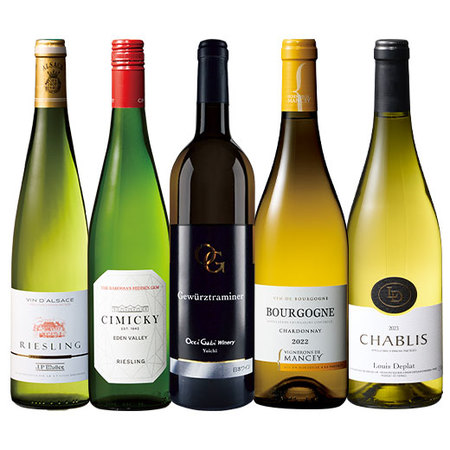 北海道余市＆シャブリ入り! 世界の高級白ワイン５本セット