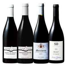 格上プルミエ・クリュ入り！ボーヌとシャロネーズの村名ワイン入り！ピノ・ノワール飲み比べ4本