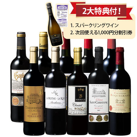 当たり年&クリュ・ブルジョワ入り！ボルドー最強級赤ワイン10本セット