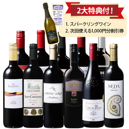 3大銘醸国から南米まで楽しめる！世界5ヵ国の赤ワイン11本セット 第2弾