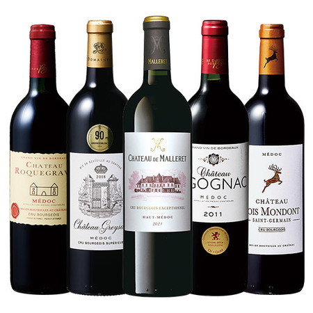 クリュ・ブルジョワ全階級を味わう！クリュ・ブルジョワ贅沢飲み比べ５本セット