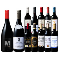 【56％OFF】人気生産者ワイン＆格上メドック２本入り！フランス各地高評価赤ワイン12本セット