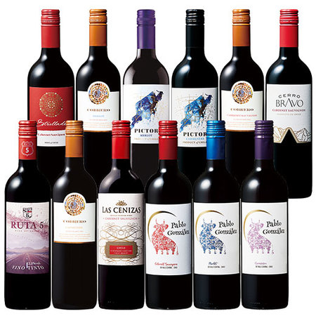 旨い・安い・ばっチリ赤ワイン12本飲み比べセット　第２弾　【１年コース】